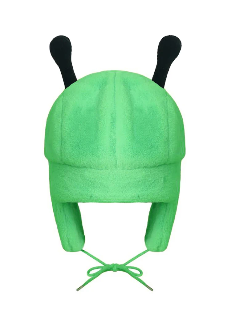 3D Eyes Green Invader ZIM GIR Dog Winter Warm Hat Ushanka Hat Cute Winter Hat for Boys Girls Kids Cartoon Anime Cap Gorras