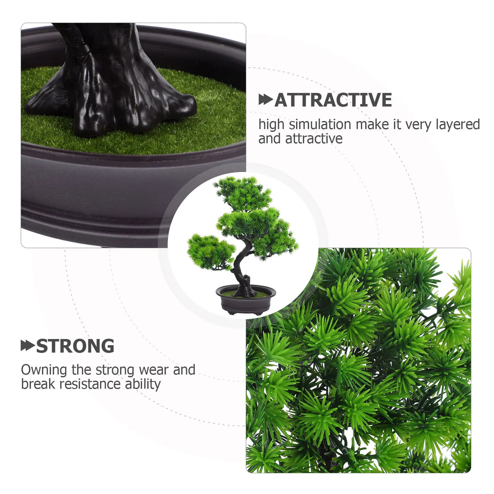 

Simulation Pine Bonsai Artificial Potted Plant Realistic Decor For Home Office Desk Indoor Fake Tree Ornament Small Plants Decor