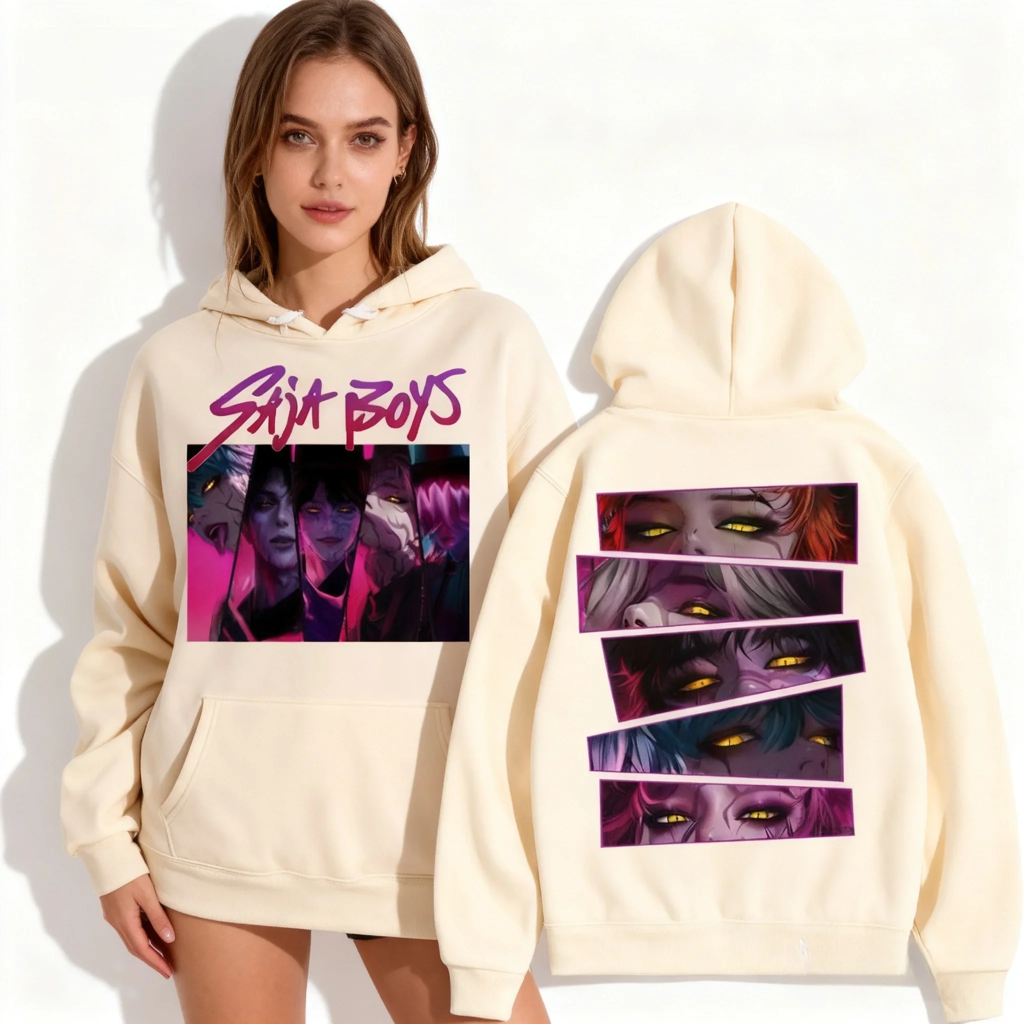 

Autumn/Winter Oversized Size Hoodie Witch Hunting Team Korean Style American Trendy 3D Printed Large Adult Women's Clothing