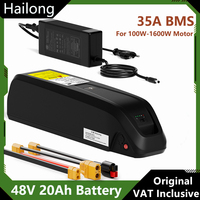 EU Stock Hailong Battery for Electric Bike 48V 20Ah 21700 13S4P Cell Downtube With 35A BMS For 100W-1600W Motor E-Bike Battery