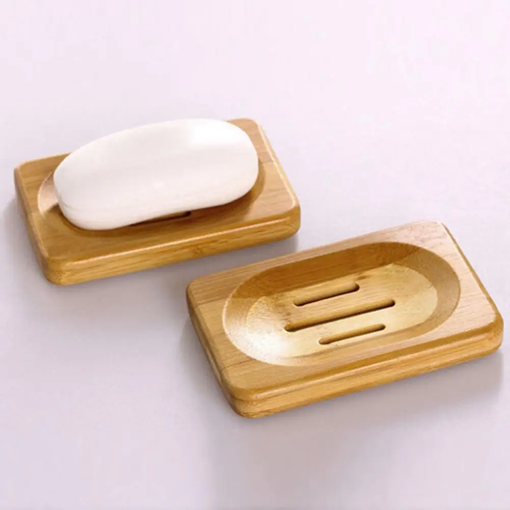 Natural Bamboo Soap Box 	Soap Box Bath Soap Holder Bamboo Case Tray Wooden Prevent Mildew Drain Box Bathroom Washroom Tools