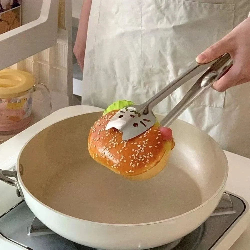 

Многофункциональные кухонные щипцы для барбекю из пищевой нержавеющей стали 304 с длинной нескользящей ручкой, золотистые, для льда и салата