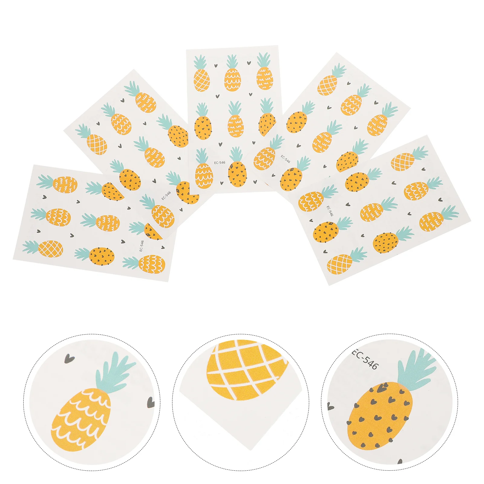 

10pcs Waterproof Body Fruit Body Fruit Durable Stickers Temporary Pineapple Pineapple Stickers Design
