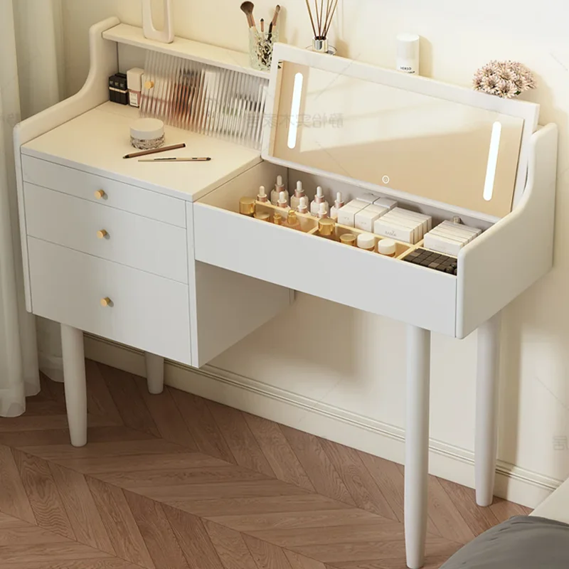 Wood Makeup Dressing Table Bedroom Mirror Drawers Storage Luxury Women Vanity Table Living Room Vestidores Trendy Furniture