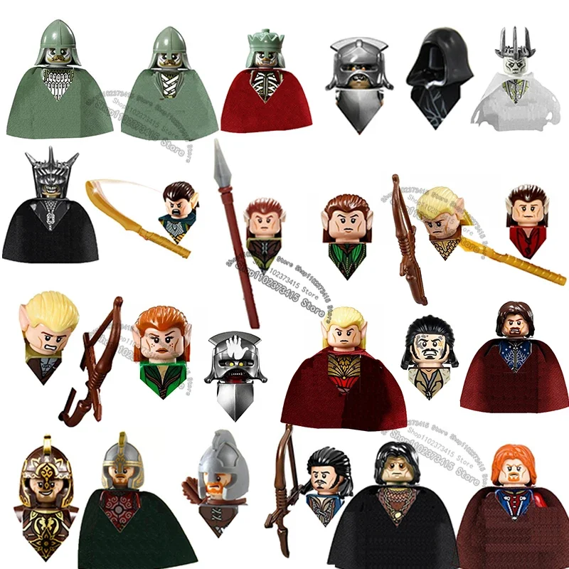 PG8036 PG8031 PG8036 Rings Elves Orcs Army Dwarf Rohan action toy fig building blocks Assembly Toys for kids gifts