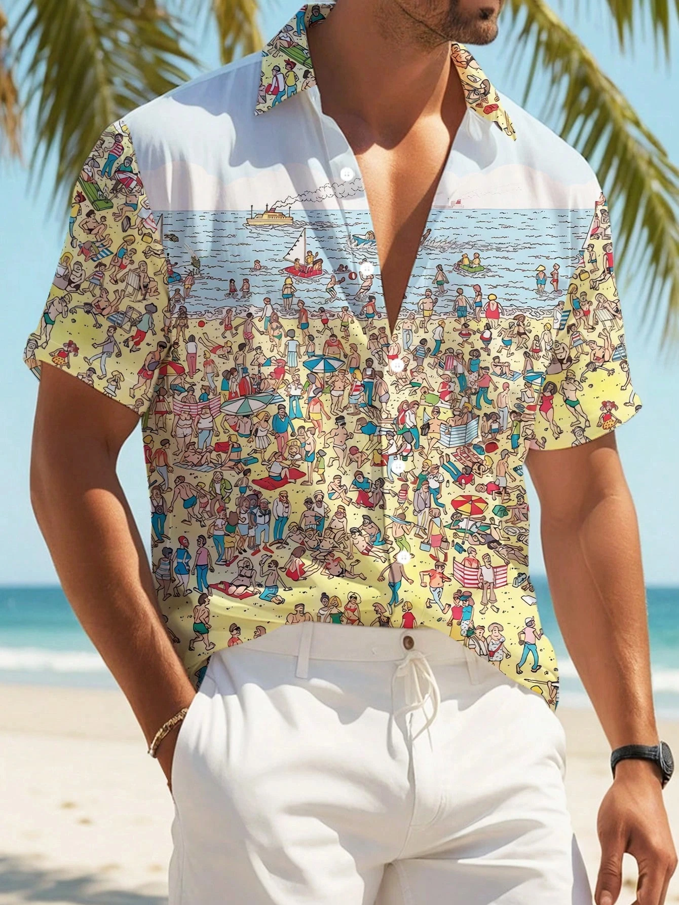 

Men's Hawaiian Beach Shirt Fashion 3D Printed Holiday Button Down Shirt Plus Size Loose Casual Tropical Vacation Shirts Clothes