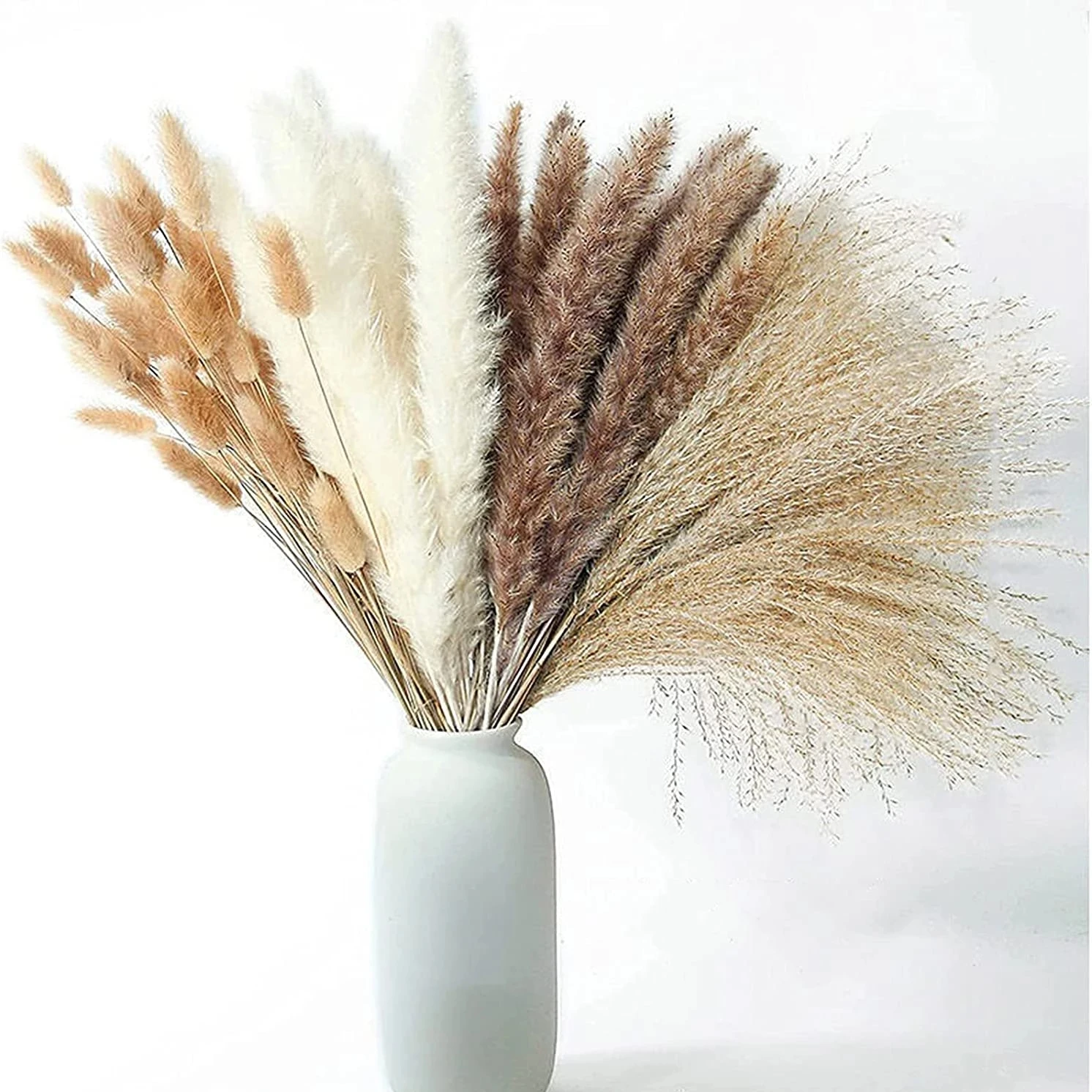 

100pcs Pampas Grass Dried Flowers Fall Decor Winter Boho Home Wedding Shower Decoration Rustic Farmhouse Party Table Decor Home