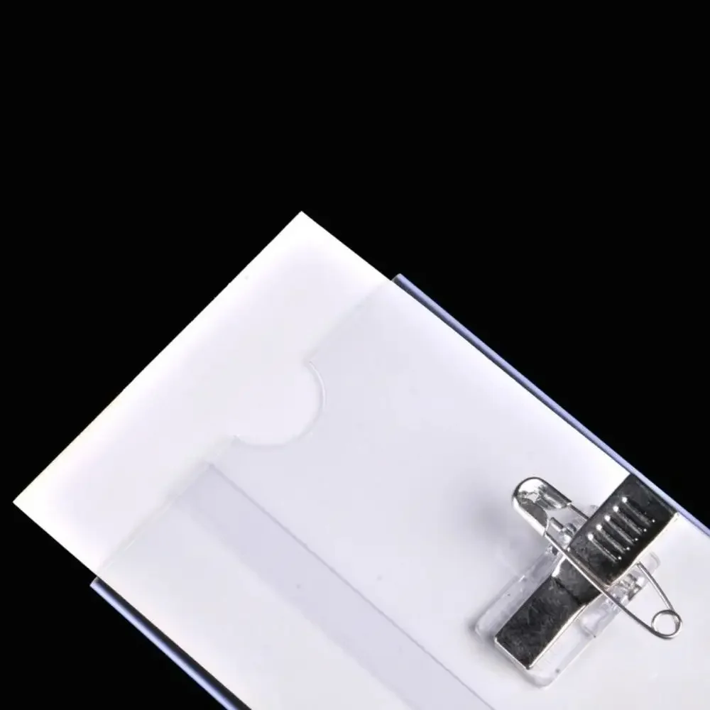 10pcs Useful Transparent ID Card Holder Name Pass Credentials Safety Pin Clip Waterproof Card Sleeves Business Conference School