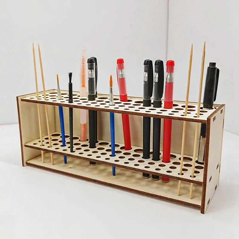 Kuas cat berdiri kayu lukisan sikat berdiri meja Organizer rak Makeup SIKAT rak perlengkapan melukis