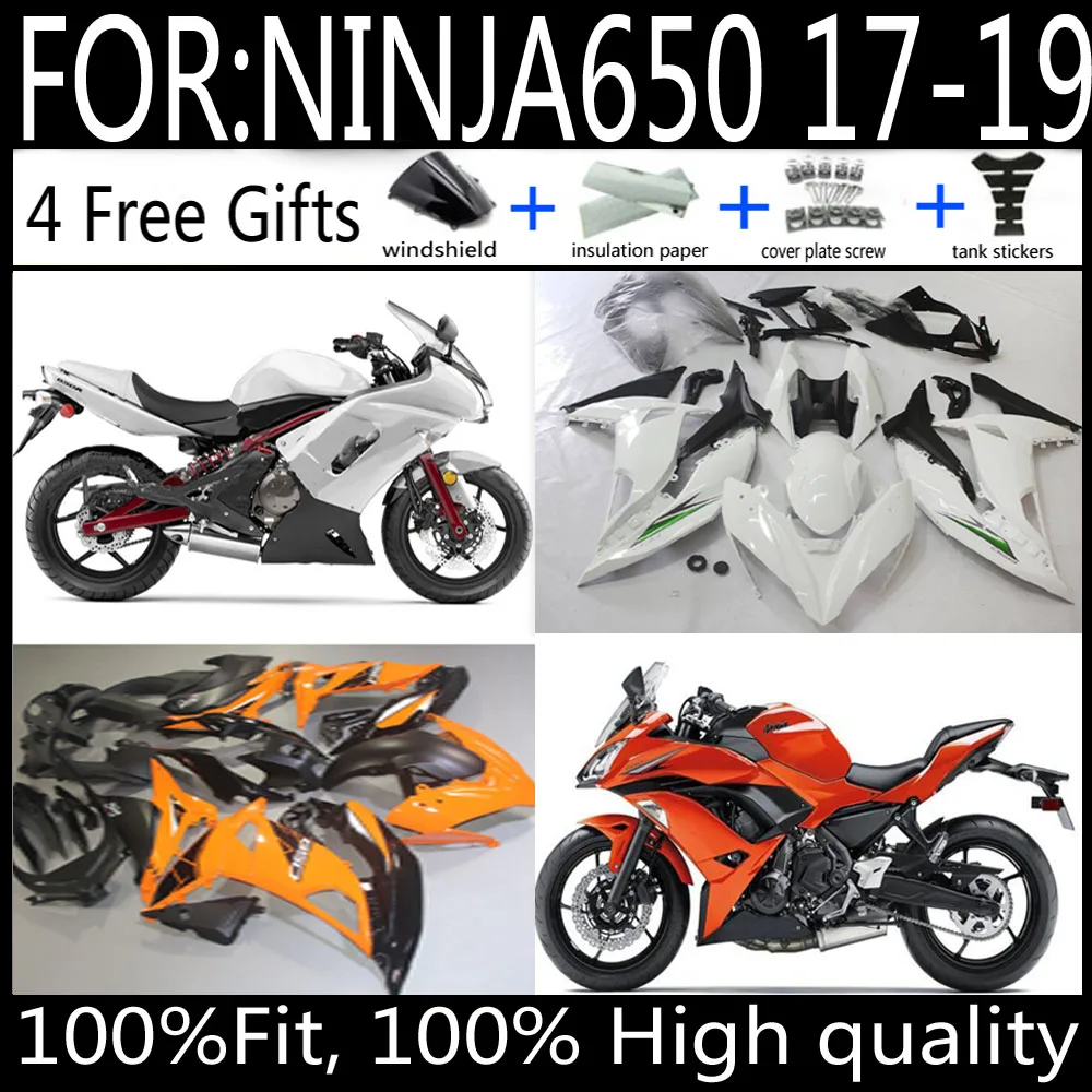 fairings Fit for NINJA 650 ER-6F EX650 2017 - 2019 Motorcycle Accessories Shell Fairing Kit Set NINJA650 ER6F 2018 17 18 19