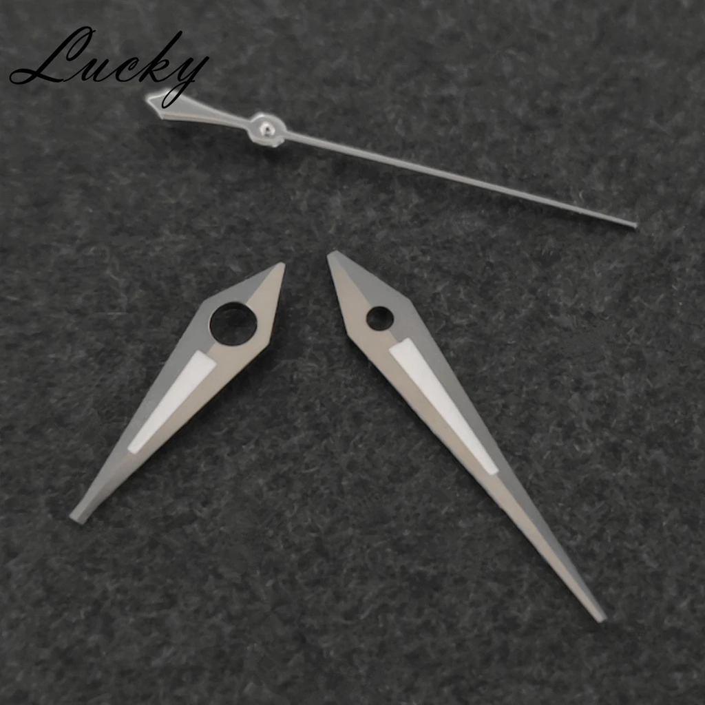 ساعة يد فضية NH35 عالية الجودة باللون الأخضر مضيئة لحركات NH35/NH36/7S26/7S36/4R35/4R36 ملحقات مؤشرات الساعات