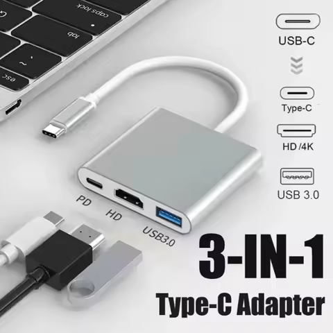 3-in-1 Type-C Converter, Type-C Three-In-One, Compatible with Macbook, Surface, Chrome, Steam Deck, Stable Usb3.0 USB Hub Adapter