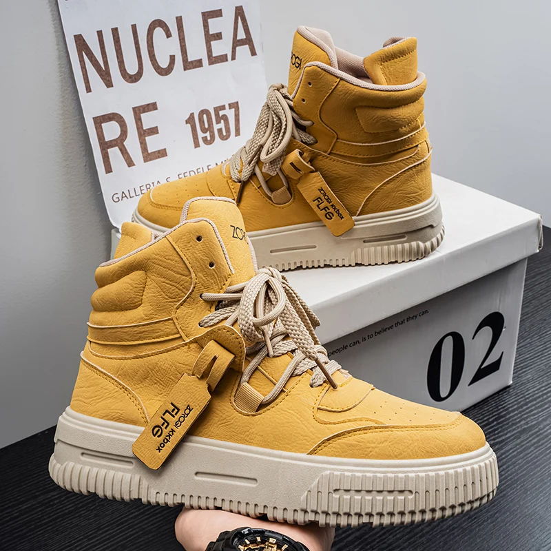 

Autumn/Winter New High Top Shoes Large Size Classic Sports and Leisure Shoes Retro Fashion Multi functional Student Board Shoes