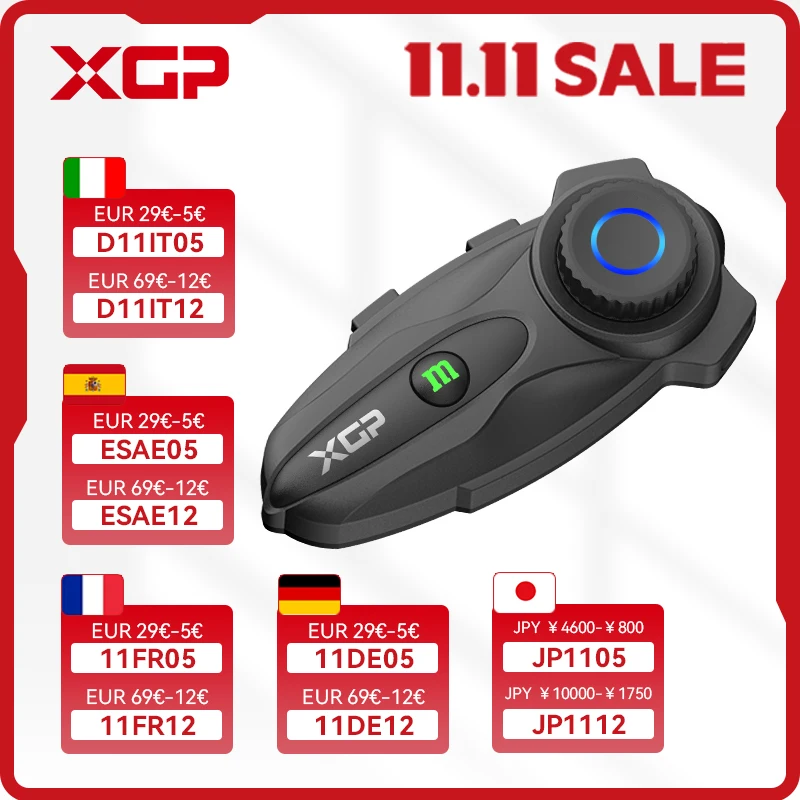 

Новый XGP X10 мотоциклетный шлем с интерком, Bluetooth-гарнитура, связь громкой связи для до 10, гонщиков Mesh 3.0 Audio
