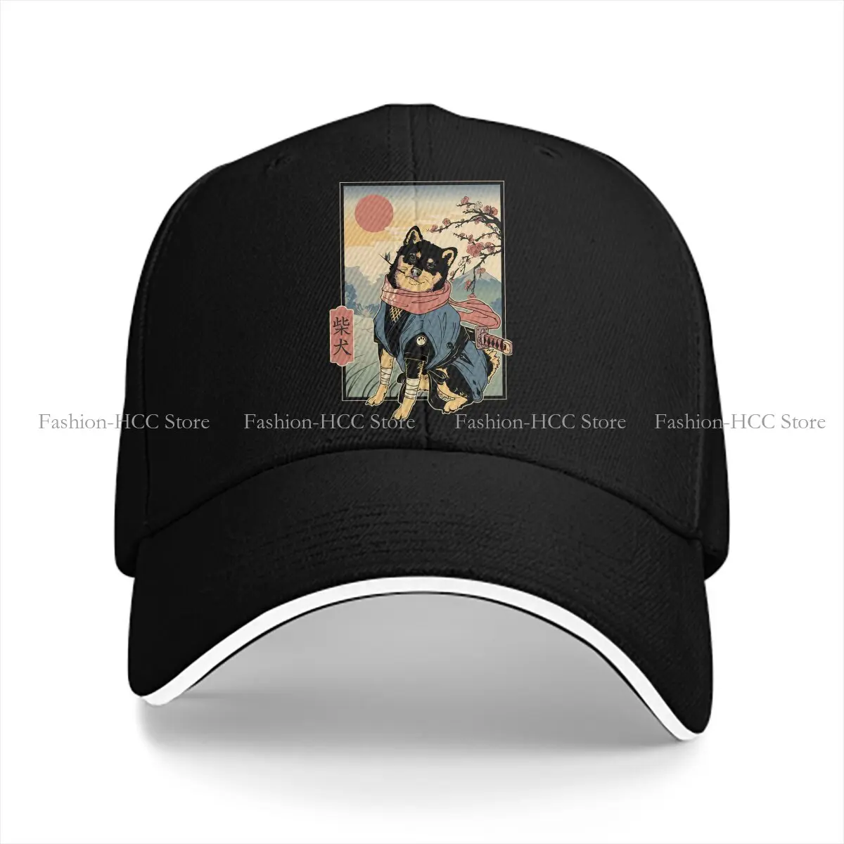 Summer Cap Sun Visor Shiba Inu Ronin Dog Hip Hop Japanese Samurai Warrior Bushido Peaked Hats