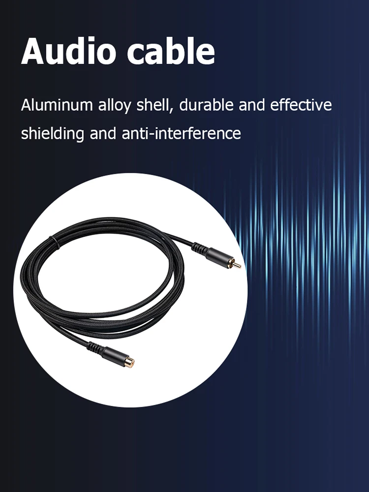 Câble d'extension Audio-vidéo RCA mâle à femelle 1.8/3/6m pour connecter la ligne d'extension de haut-parleur de caisson de basses de Console de jeu