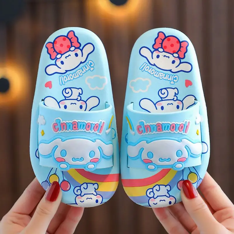 Hello Kittys Kids Slippers Mijn Melodie Kuromi Meisjes Cartoon Sandalen Anime Cinnamoroll Schattige Student Badkamer Baden Anti Slip Flop