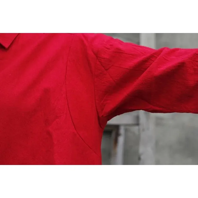 

Women's Loose irt Blouse Autumn Bat Sve Fem Irregular L Size Faion Ladies' Casual Cotton Top in Soft Pastel Colors