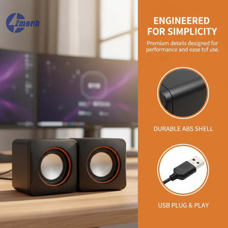  New！Computer Speakers Stereo Microphone Audio PC Speaker USB Wired With LED Light For Desktop Computers PC Laptops 