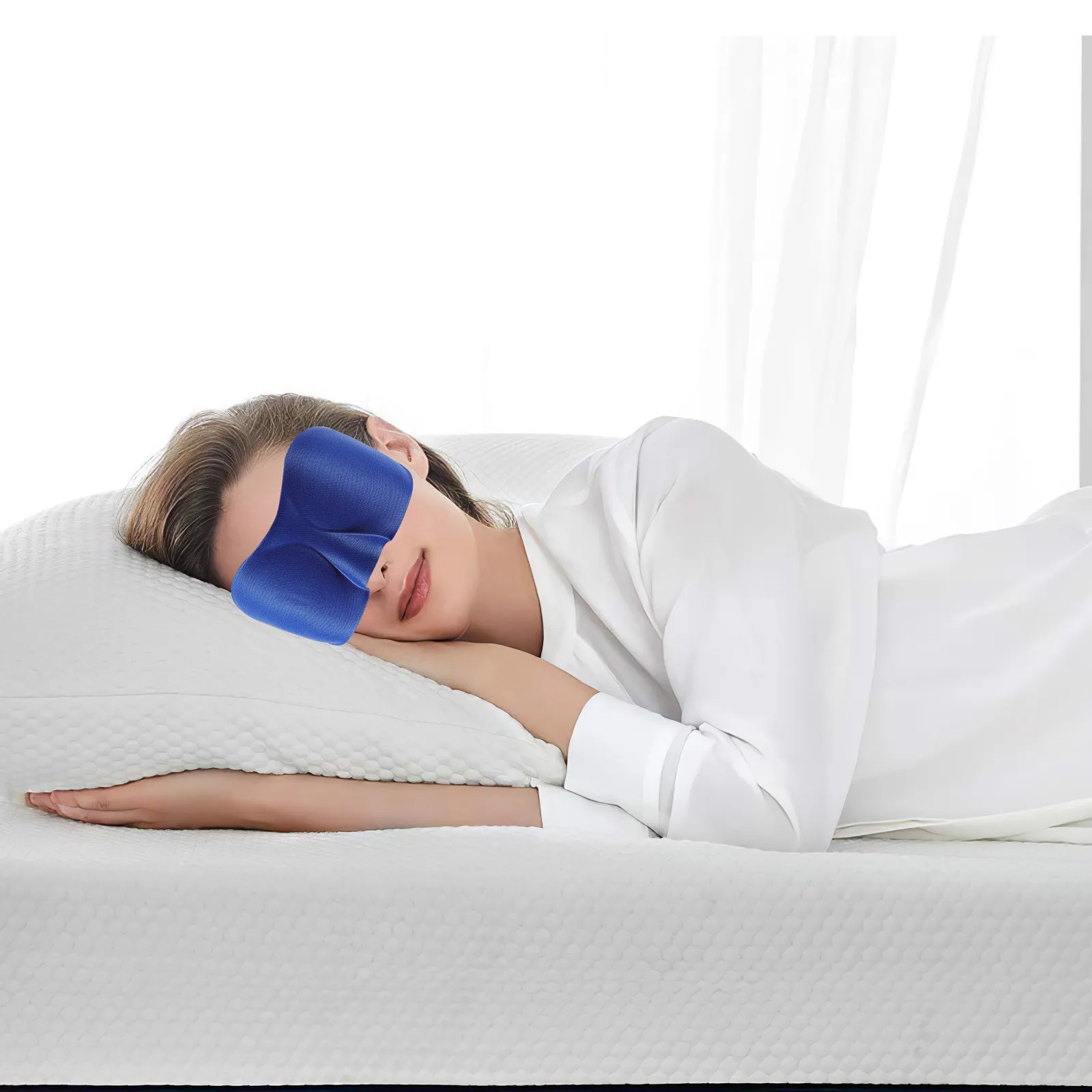 2Pcs Mask Adults Soft Elastic Fit Non-Slip Lightproof Eye Mask for Night Sleep Afternoon Nap Travel Use