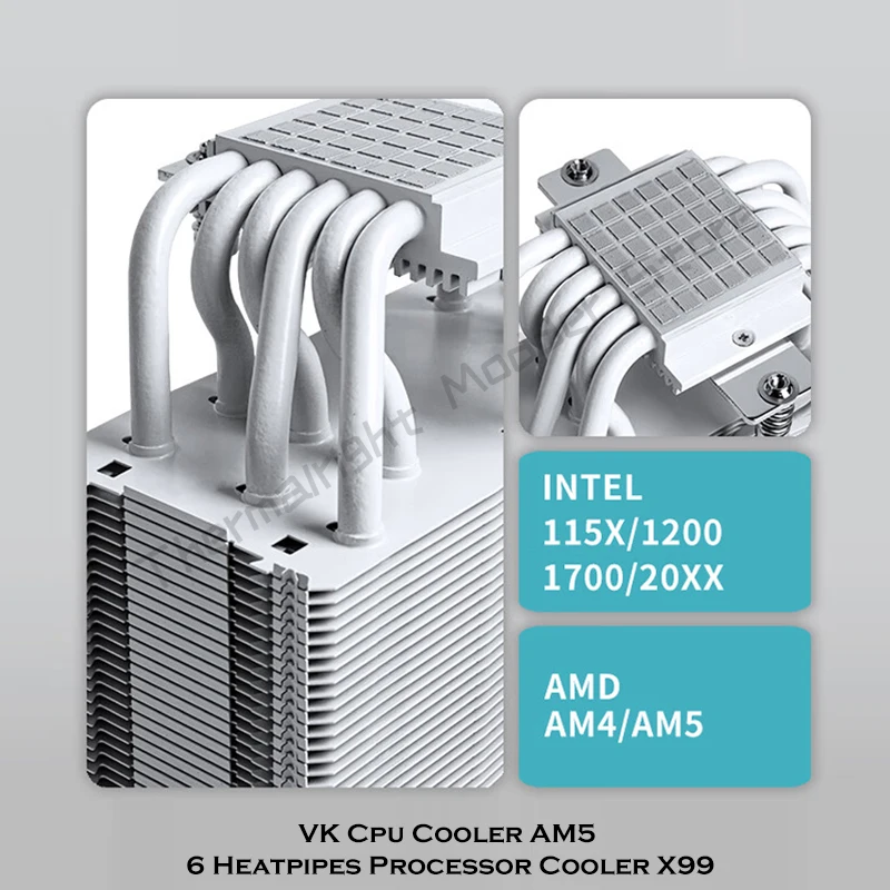 VK Air Cooler AM4 AM5 Intel LGA 1700 1200 230W TDP 2150RPM 80CFM High Performance SL125