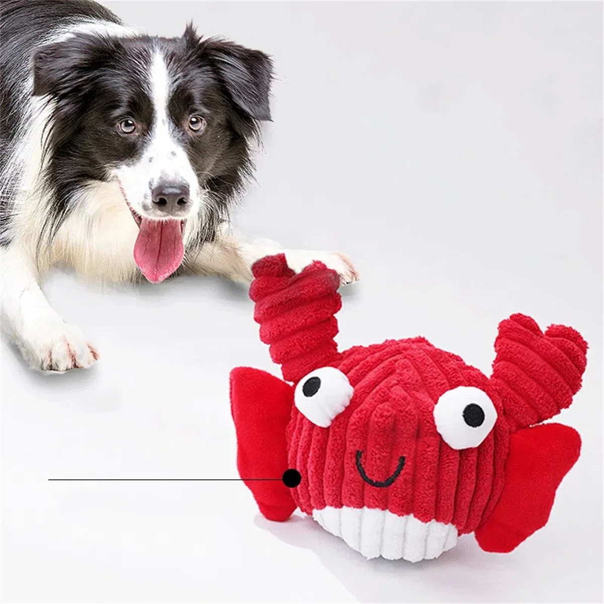 Plush Squeaky Dog Toy Cartoon Crab Puppy Pet Toy Soft Mini Pet Supplies For Cat  Fish Toy Blue Whale Toy