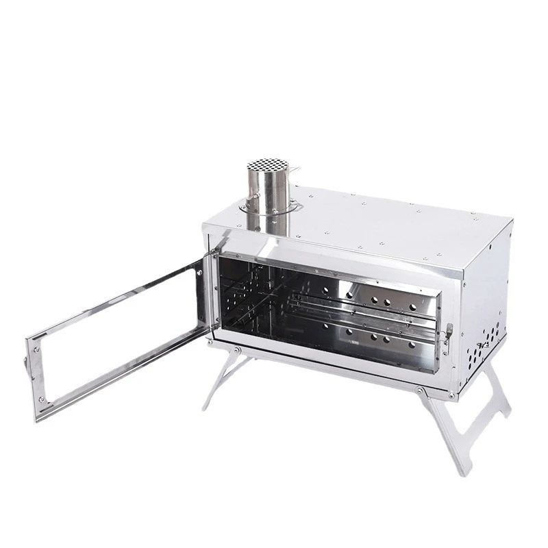 

Outdoor chimney tent Stainless steel wood stove, camping portable lightweight heating stove Picnic tools with chimney