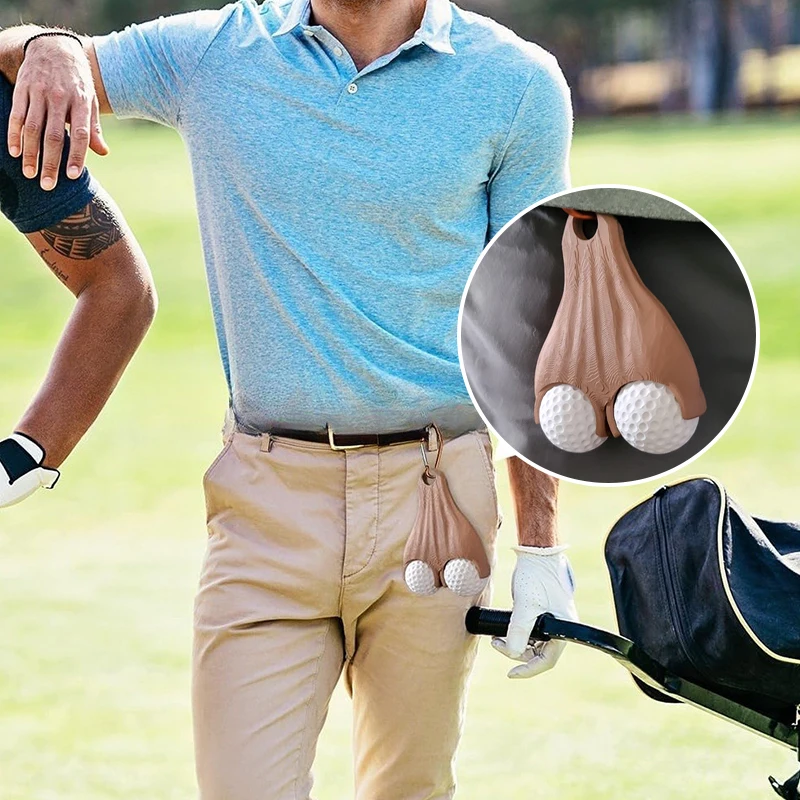 Golf Ball Testicle Sac Holder Portable Golf Holder for Lovers Golf Themed Party Gift Ultimate Gag Carabiner Golf Themed Party