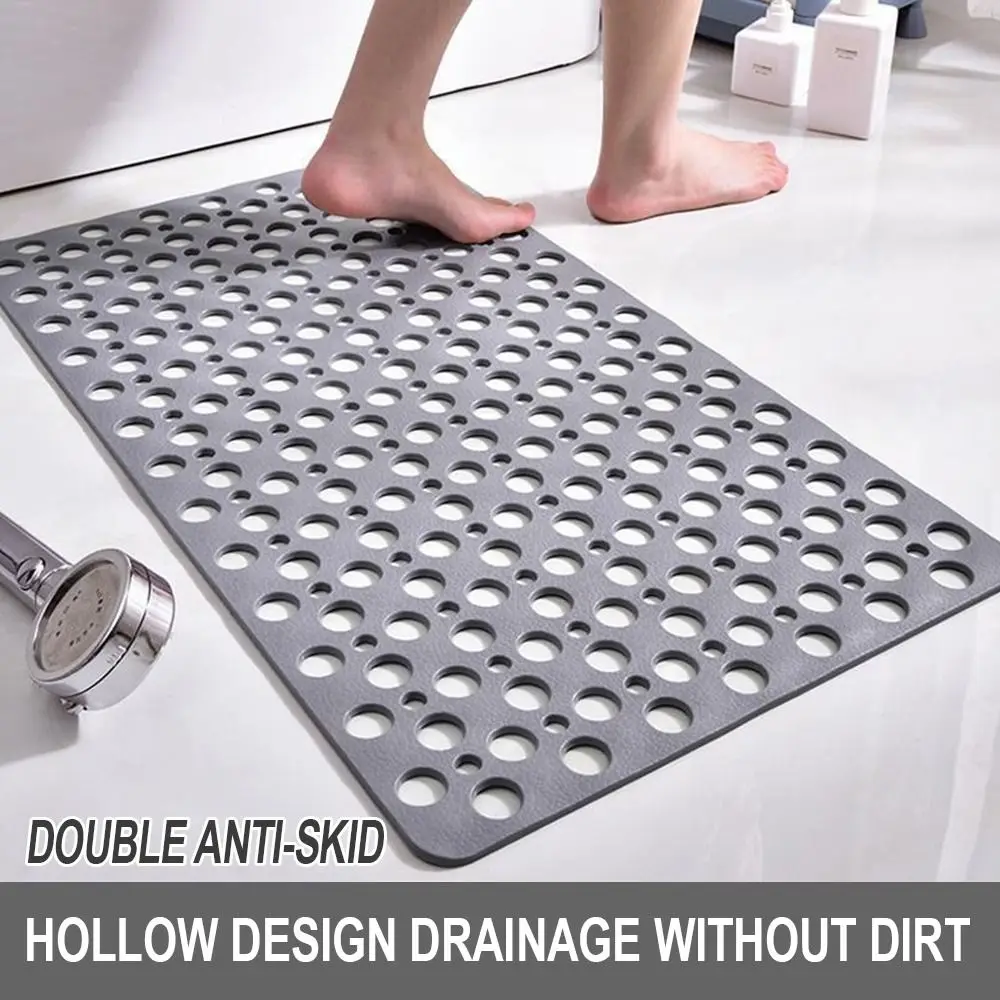 1Pc Bath Mat Extra Large Bath Mat Non Slip Bathtub Strong Suction Anti-Mold TPE Shower Mat Bathroom Products Home Supplies