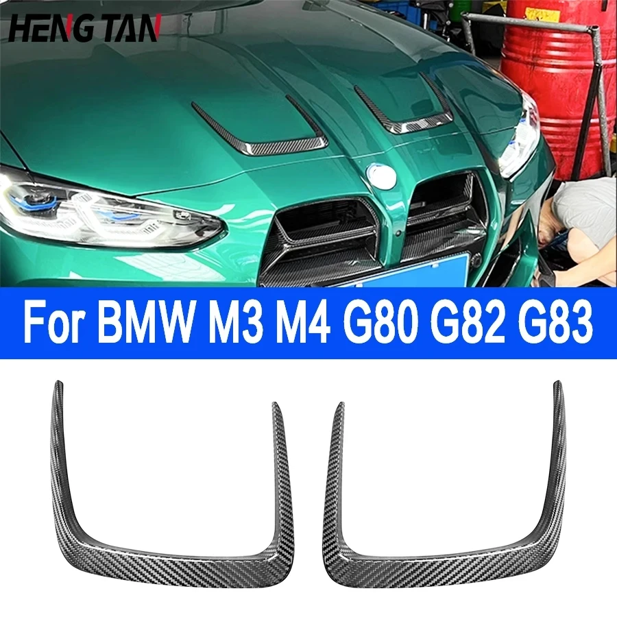 

Car Exterior Engine Outlet Bonnet Cover For BMW G80 M3 G82 G83 M4 2021+ Decor Parts Fit Dry Carbon Fiber Hood Vent Trims