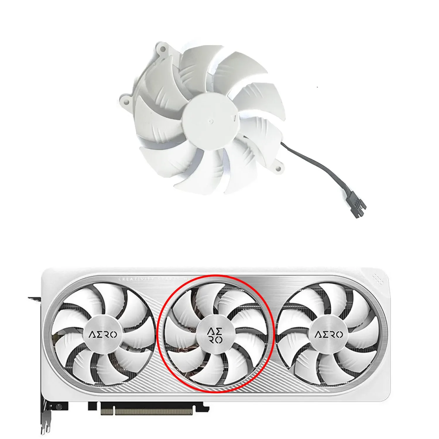 Imagem -06 - Ventilador de Gpu para Placa Gráfica Gigabyte Geforce Rtx4070 ti Aero oc 12g Cooling Ventiladores 6pin Gpu Gpu Gy09015h12spb Pla09215s12h 6pin 87 mm