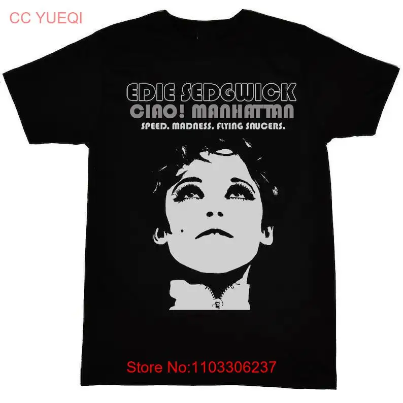 

Хлопковая черная футболка унисекс Edie Sedgwick для мужчин и женщин