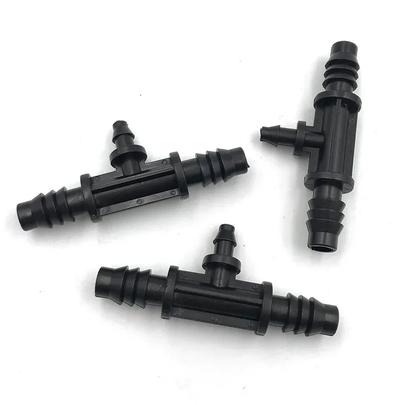 

10Pcs 8/11mm to 4/7mm Three ways Water Connectors Irrigation Garden Lawn 8/11mm Water Hose Connector Drip Irrigation System