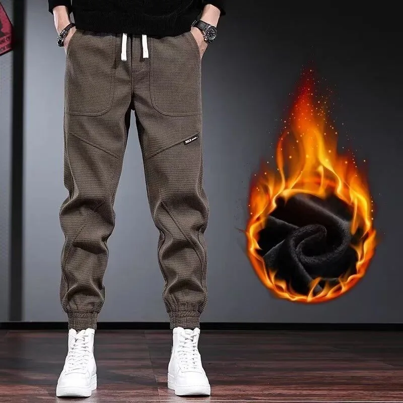 

Men's Corduroy Pants Winter Fleece Lined Thickened Trousers 2025 New Trend Style Casual Streetwear Joggers Male Winter Pants