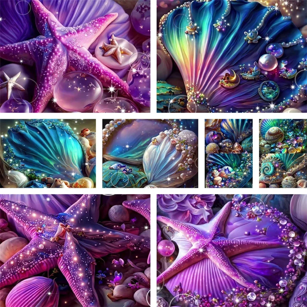 127044 Fantasy Shells Starfish Coloring By Numbers Painting Kit Acrylic Paints 50*70 Painting On Canvas Handmade For Children