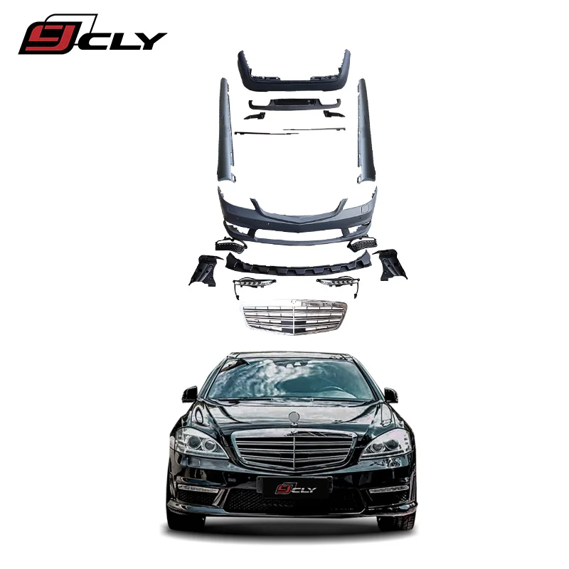 

CLY new product for 2008-2013 benz S class w221 to s65 amg bodykit high quality front and rear bumper side skirt