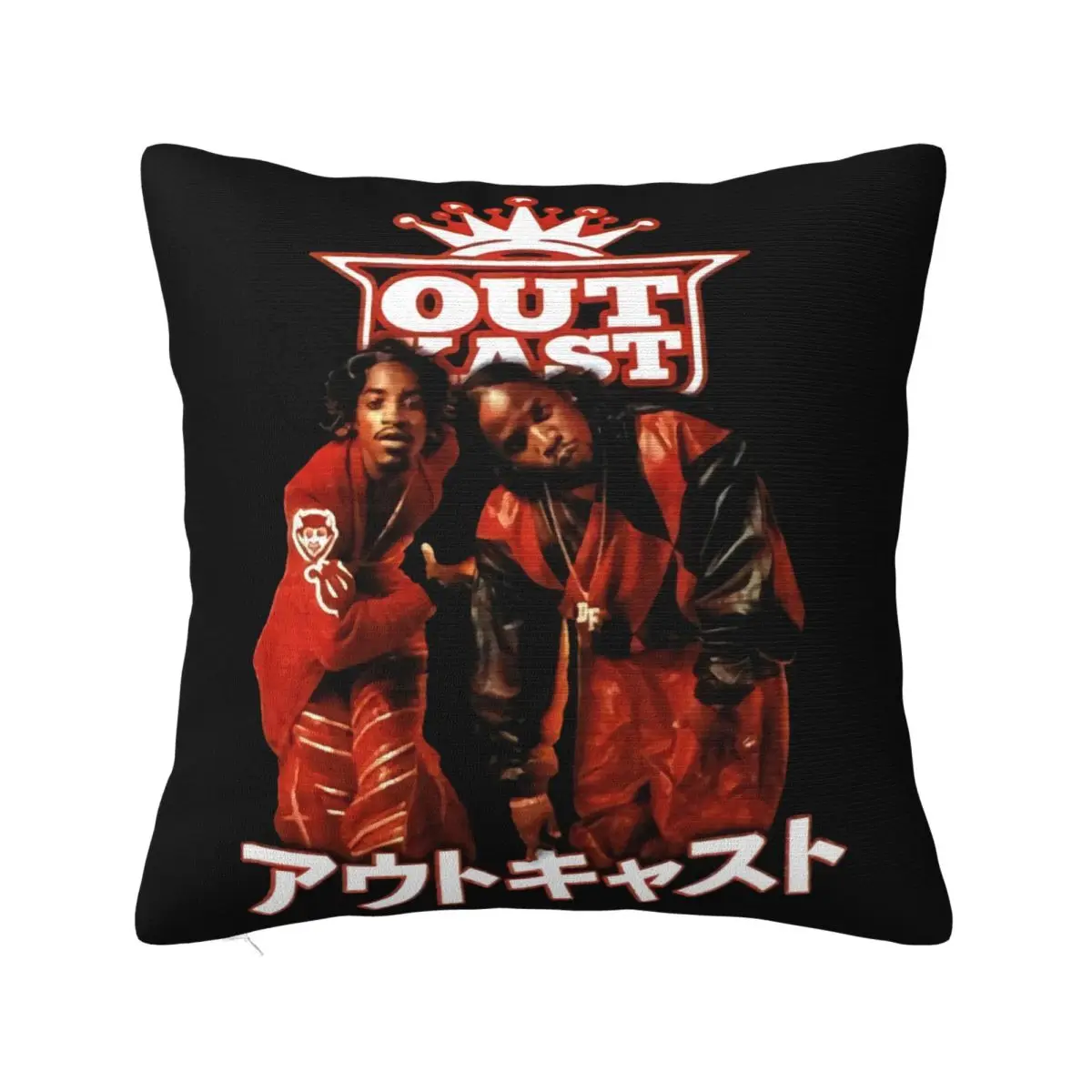 New Outkast Kanji Japanese Photo Crown Retro Mens Vintage Unique Middle Aged New Arrival Pillow Case