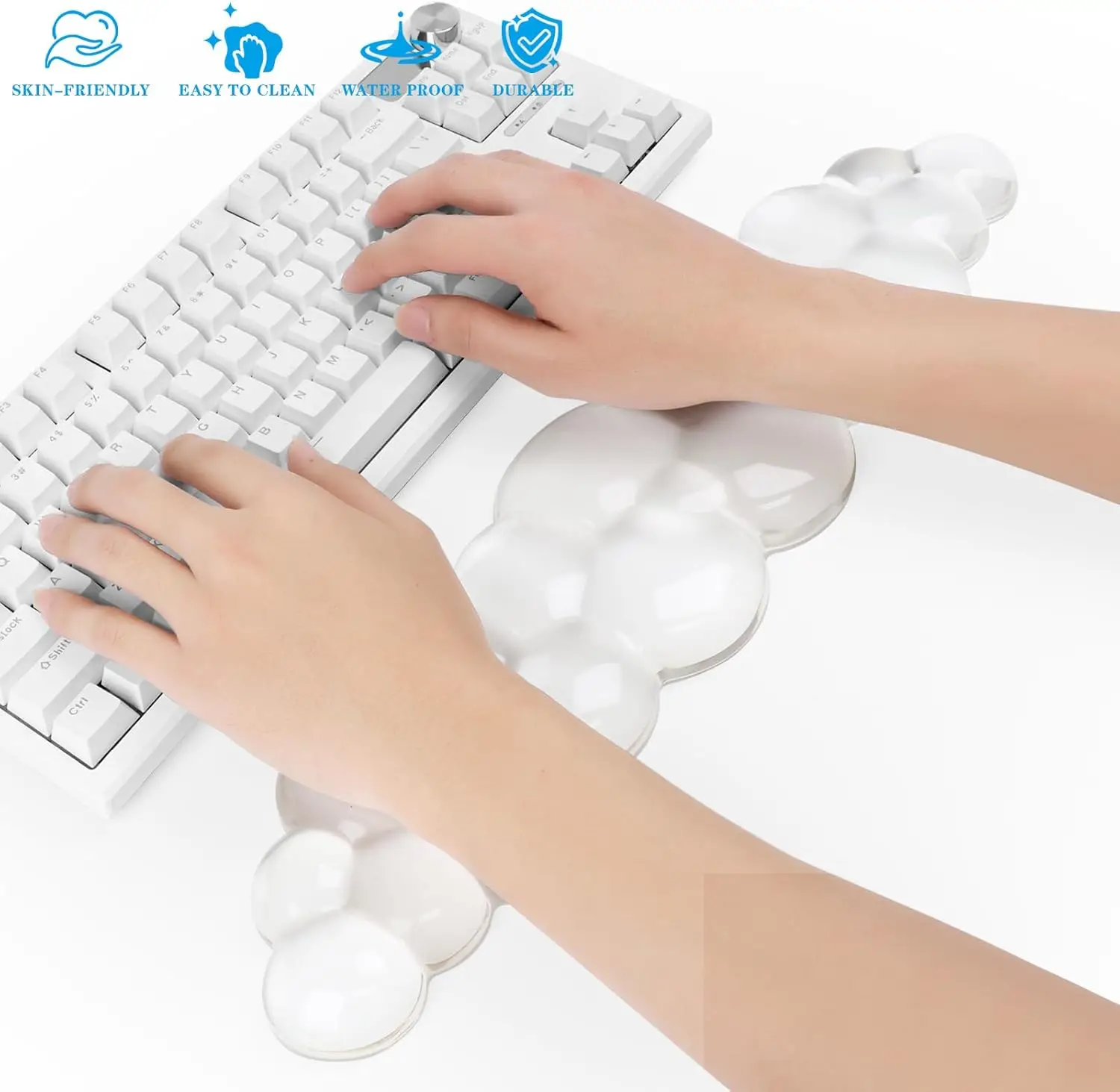 Keyboard Cloud Wrist Rest Anti-slipTransparent silicone Desktop Office Gamer Mouse Wrist Rest Support Non Slip Mice Mat