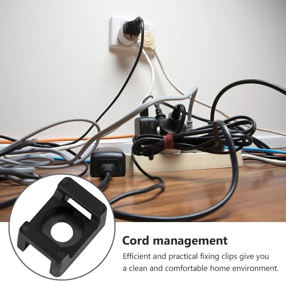 

500 Pcs Wire Fixing Seat Safe Cable Clips Home Clamp Clamps Nylon Cord Management Household Fixation Easy-to-use