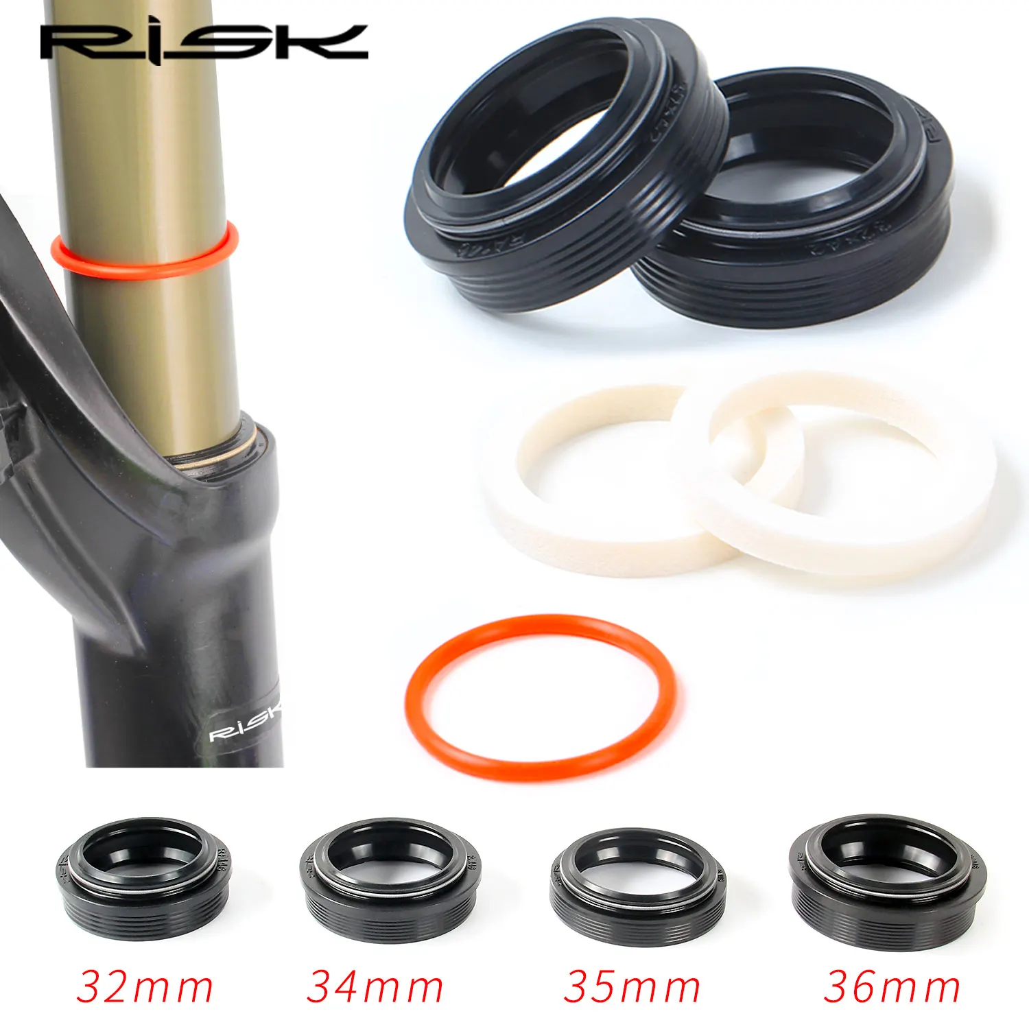 Bicycle Front Fork Dust Seal 32mm 34mm 35mm 36mm Oil Seal Sponge Ring for Fox/Rockshox/Magura/X-fusion/Manitou Fork Repair Kits