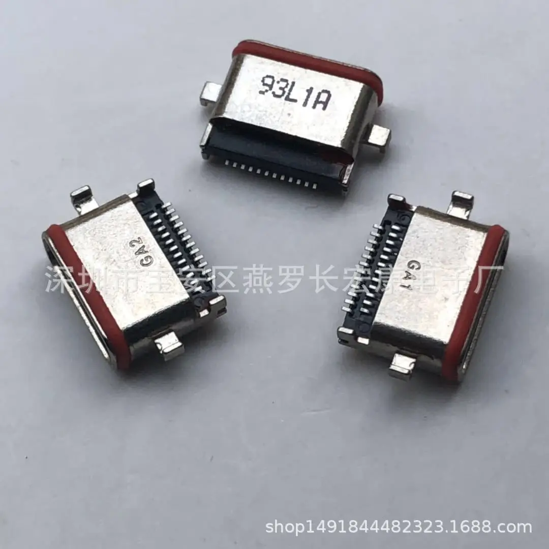 For TYPE-C USB 10Pin female seat, ultra-short body, sinking plate 0.75mm single row SMT with ground pin
