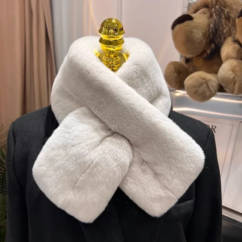 Velvet-grade whole-skin real mink fur scarf for women winter real fur collar double-sided thickened neck warmer for warmth