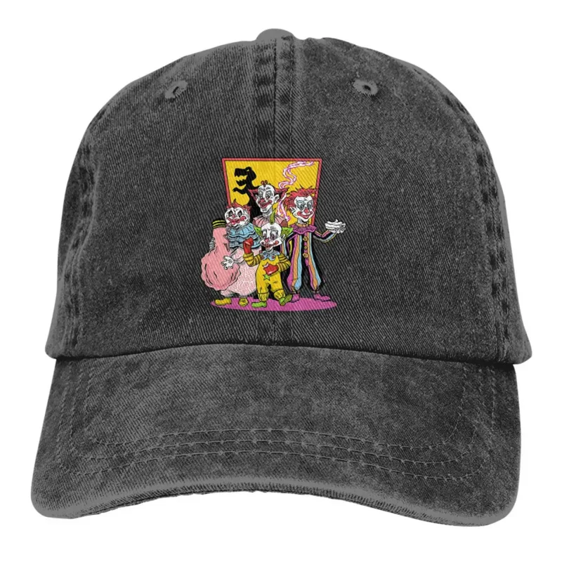 

Washed Men's Baseball Cap Funny Trucker Snapback Caps Dad Hat Killer Klowns From Outer Space Film Golf Hats