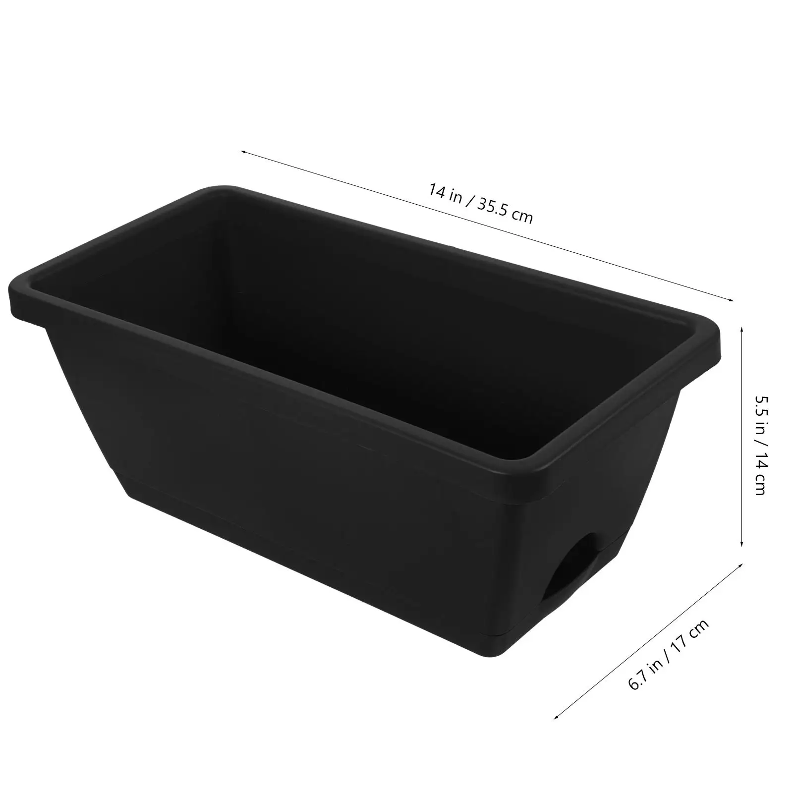 4 Pcs Plant Plastic Flower Pot Pots for Plants Boxes Rectangular Flowerpot Window Planters Black