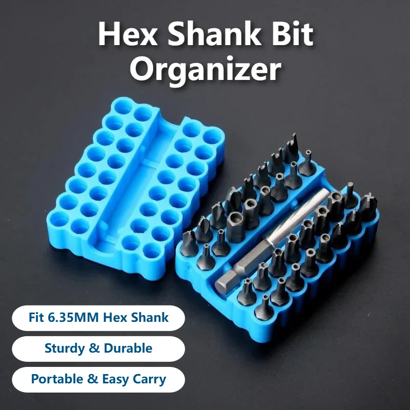 2pcs Bit Holder 32 Holes Bit Hex Shank Organiser Screwdriver Bit Holder Drill For Storage For 6.35MM Shank Storage Box