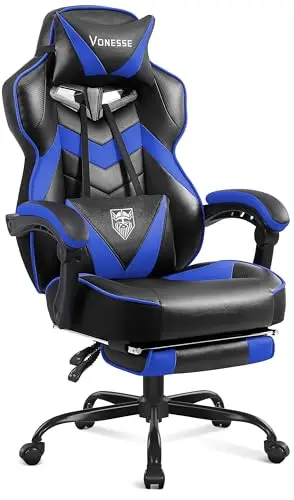 Gaming Chair, High Back Gaming Chair with Footrest and Massage, Gaming Chairs for Adults with Pocket Spring Cushion