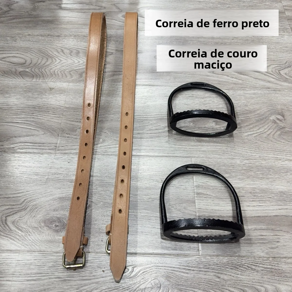 new-pure-cowhide-black-iron-stirrups-set-riding-equipment-saddle-riding-gear-horseback-riding-supplies