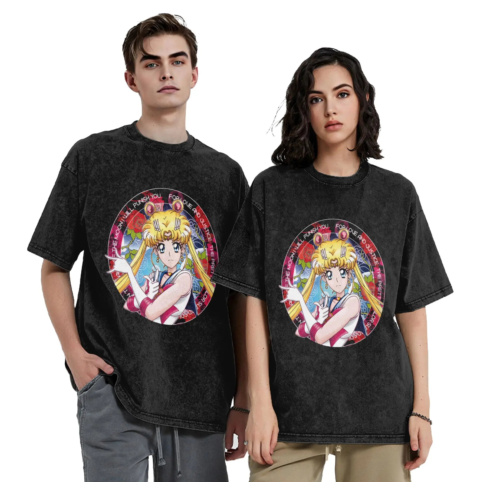 

Ретро-футболка S-Sailors Moons, мужская оригинальная футболка с коротким рукавом, 100% хлопок, футболка с принтом «Кролик Принцесса Серенити», аниме-футболка, крутые топы