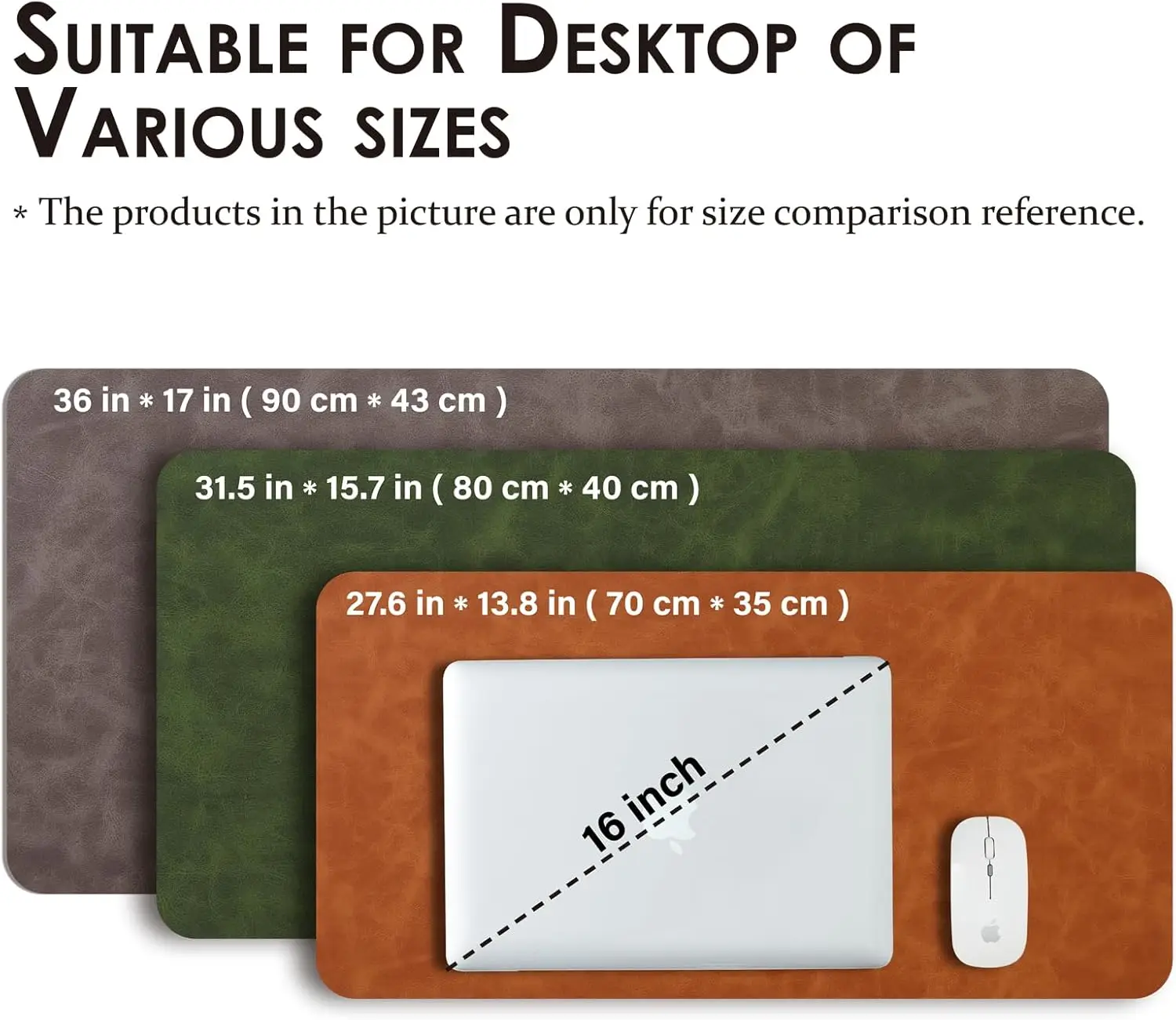 

Distressed Leather Desk Mat - Non-Slip PU Desk Pad for Office and Home - Desk Accessories -Large Mouse Pad and keyboard Desk Mat