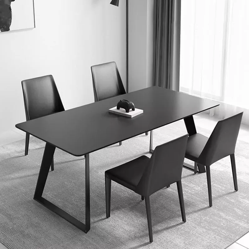 

Apartmen Black Dining Table Italian Nordic Luxury European Unusual Tables Center Hotel Lobby Muebles De Cocina Home Furniture